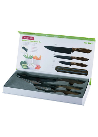 Набір ножів KM-2145 4 предмети Kamille комбінований,