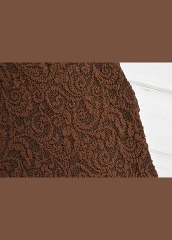 Жаккардовый чехол на угловой диван без юбки Коричневый Kayra (318382121)
