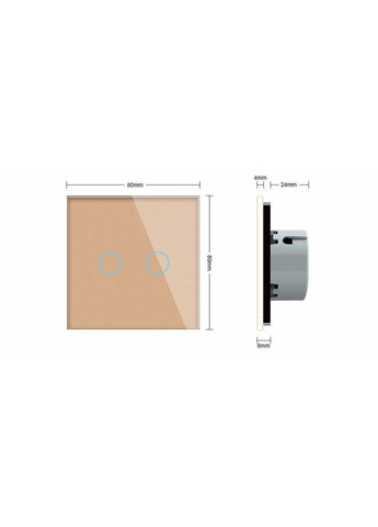 Сенсорная кнопка 2 сенсора Сухой контакт золото стекло (VL-C702IH-13) Livolo (370972107)