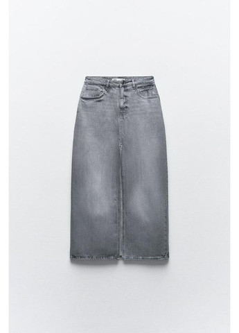 Джинсова спідниця z1975 міді з розрізом Zara (360895139)