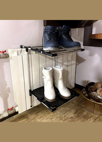 Регульована 2-поверхова металева сушарка для взуття та дрібних речей на батарею опалення Trol-2 Metaplant (300854236)