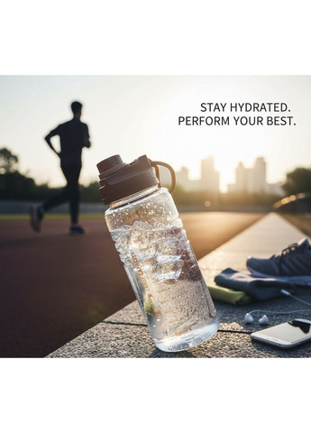 Легка пляшка SPORT для води із харчового пластику. Коричнева No Brand (296101777)