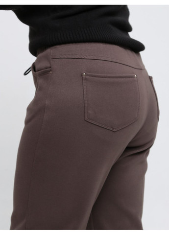 Брюки женские теплые темно-бежевые на резинке большие размеры Estensivo MOM (369668892)