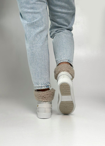 Белые кеды женские кожаные высокие Pegada