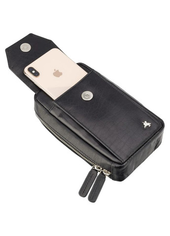 Чорна шкіряна сумка-чехол панч Alex S45 Blk Visconti (303830984)