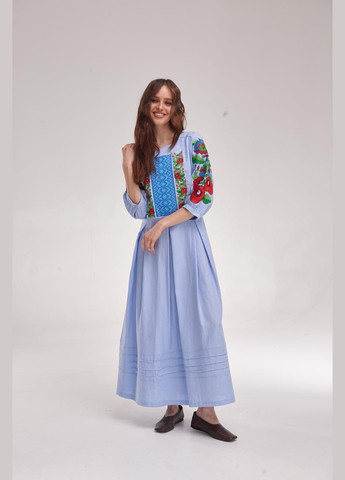 Женское вышитое платье "Орися" голубое MEREZHKA (288605901)