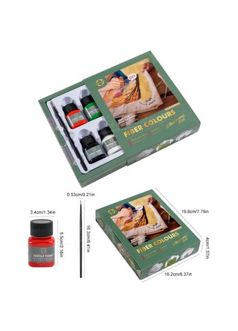 Краски текстильные для росписи на ткани YL0641-6 6 цветов (М1680348) Xin Bowen (352013413)