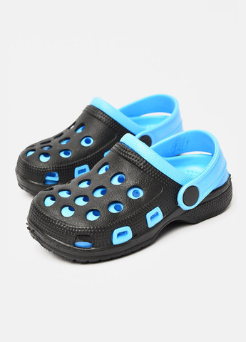 Крокси дитячі чорно-блакитного кольору Let's Shop (318560714)