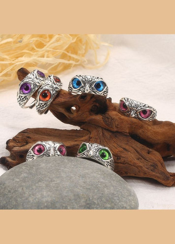 Кольцо в виде Сокола или Совы с яркими оранжевыми глазами размер регулируемый Fashion Jewelry (315478895)