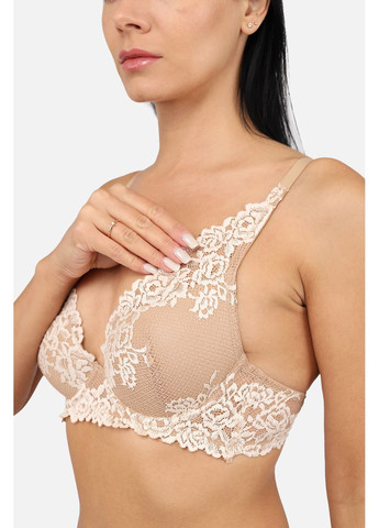Бежевый бюстгальтер классический женский цвет бежевый цб-00282154 No Brand кружево