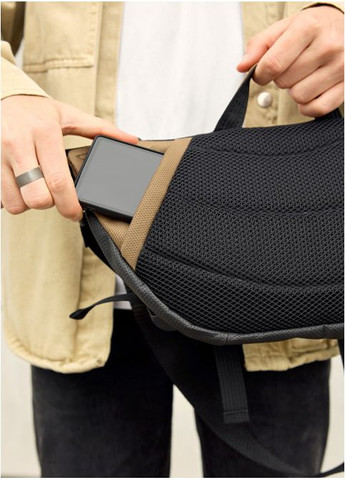 Спортивна сумка чоловіча на пояс через плече з текстилю велика Чорний 35341 Sambag (352165874)