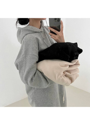 Сіра спортивна, кежуал сукня сукня-худі No Brand однотонна