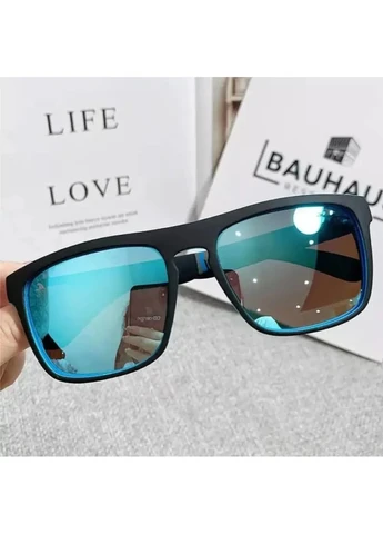 Сонцезахисні окуляри Polarized чоловічі поляризаційні спортивні з синіми дзеркальними лінзами антиблікові для водіїв UV400 No Brand (393813851)