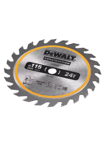 Диск пильный универсальный, 115 х 9.5 мм, 24z, TCT, 5000 об/мин (DT20420) DeWALT (372615993)