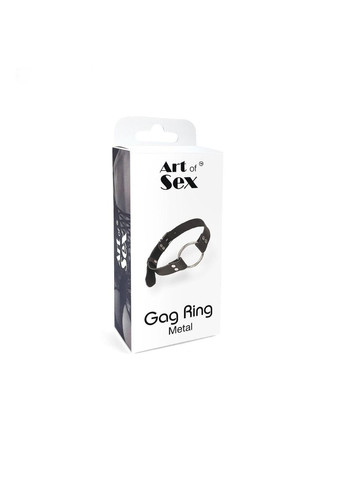 Капелюх металеве кільце з натуральної шкіри Art of Sex — Gag Ring Metal, Чорний No Brand (303896322)