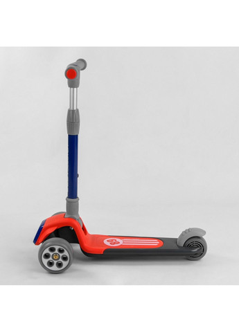 Самокат триколісний складне алюмінієве кермо, 3 колеса PU зі світлом 62х17х31 см Best Scooter (289366470)