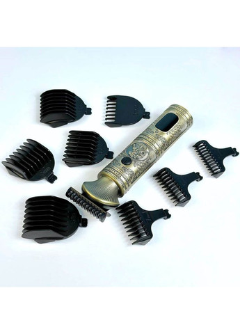 Професійний набір для стрижки волосся та бороди 6 в 1 аккамуляторна машинка з LED дисплеєм V-106 Bronze VGR (351485686)