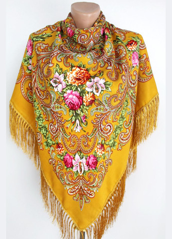 Хустка народна "Букет лілій" Жовта 611013 Husta (322502106)