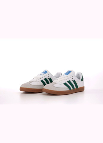 Білі Осінні кросівки adidas x kith white green No Brand Samba