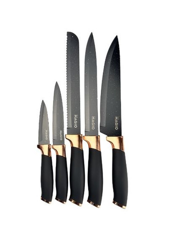 Набір ножів MG-1092 5 предметів чорний Magio чорний,