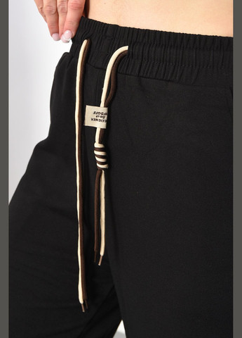 Штани жіночі напівбатальні розкльошені чорного кольору Let's Shop (292802644)