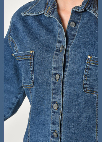 Сорочка жіноча джинсова синього кольору Let's Shop (294816957)