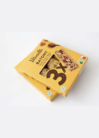 Ореховые батончики с медом, 3 штуки в упаковке (Чехия) Vitanella (348060021)