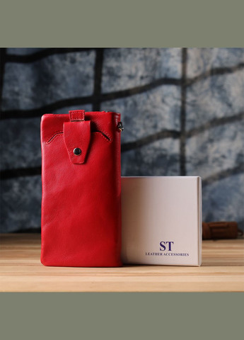 Практичний жіночий гаманець-клатч із натуральної шкіри 20х10,5х2см 21300 Червоний st leather (329196416)