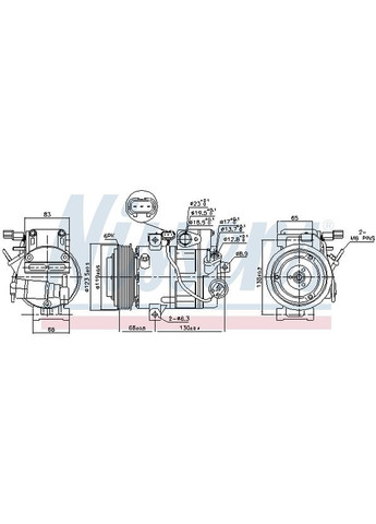 Компрессор кондиционера HYUNDAI SANTA FE (DM) (12-) 2.2 CRDI (NI 890687) Nissens (355340268)