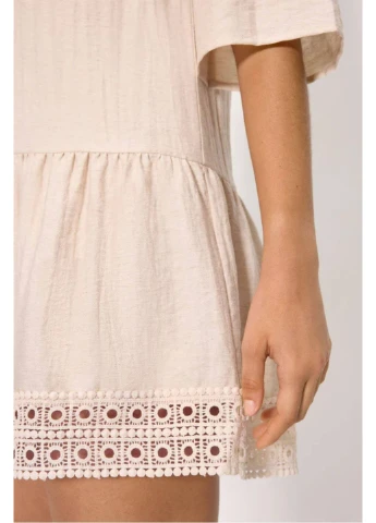 Молочный летний платье пляжное 86286, sand brown, Ysabel Mora