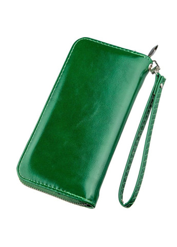 Женский кошелек с отделением на молнии и 8 слотами для карт экокожа зеленый (sku_19034) No Brand (328218625)