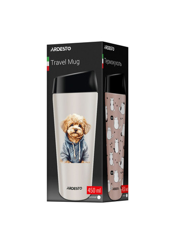 Термокухоль Coffee Time Maltipoo 450мл, нержавіюча сталь, бежевий Ardesto (315143712)