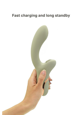 Вибратор для точки G с вакуумным стимулятором клитора Velvet Lure бежевый Sweet Em (347315108)