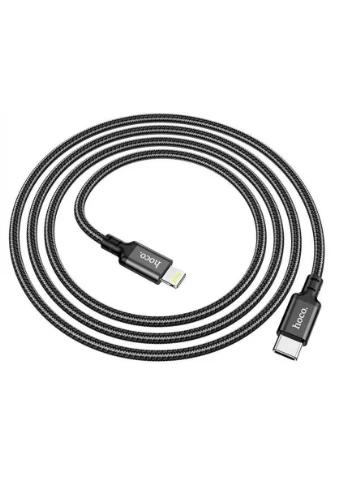 Кабель X14 TypeC to iP 3A, 20W, 2m, nylon, aluminum connectors, Black Hoco (304265313)