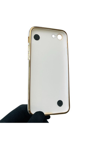Чехол для телефона iPhone SE 2020 женский с ремешком и украшениями и золотой окантовкой на айфон се 2020 белый gs1 Apple (366019572)