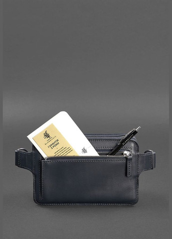 Кожаная поясная сумка Dropbag Mini темно-синяя (A-026846) BlankNote (327874078)