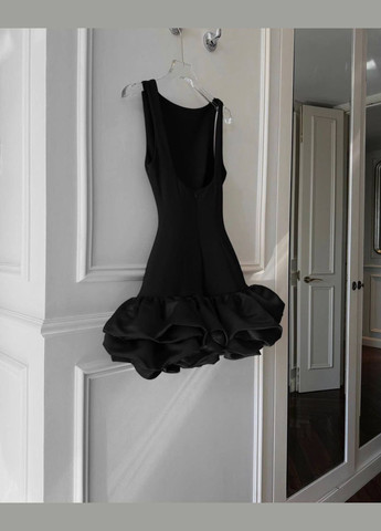 Черное праздничный, вечернее платье-комбинезон с открытой спинкой No Brand