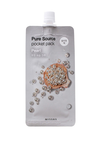 Нічна маска для обличчя Pure Source Pocket Pack Pearl 10 мл MISSHA (278048656)