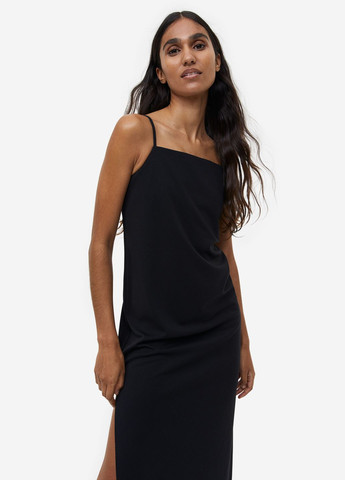 Чорна кежуал сукня міді H&M однотонна