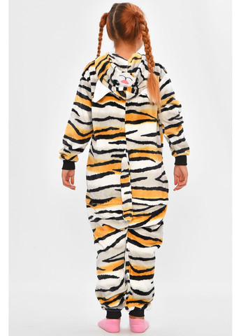 Белая зимняя пижама кигуруми детская белого цвета с принтом комбинезон Let's Shop