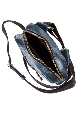 Шкіряна сумка крос боді синя чоловіча 19105 Shvigel (329196604)