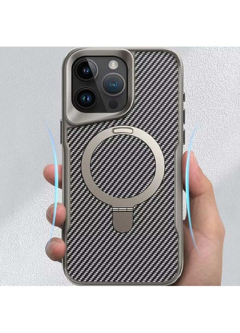 Чохол Metal Buttons з MagSafe та Carbon кільцем для Apple iPhone 16 Pro Max (6.9") Сірий Epik (372498987)