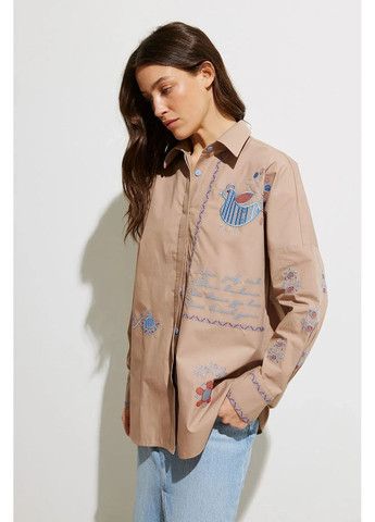 Сорочка Українська Пава, колір Світло-коричневий Rica Mare (367831986)