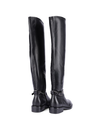 Черные осенние женские ботфорты ft501b-221-1 черная кожа MIRATON