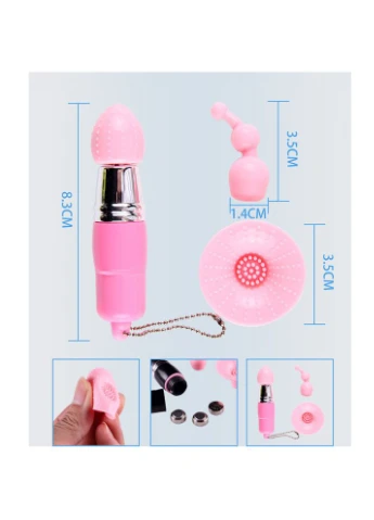 Вибратор для клитора 3 в 1 ♠ Мини набор с насадками на подарок Lovetoy (303901814)