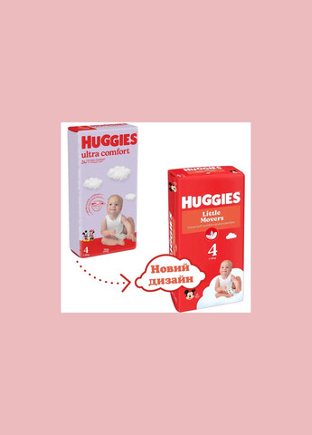 Підгузки на липучках Little Movers 4 (7-18 кг), 150 шт Huggies 2574431 (337709639)