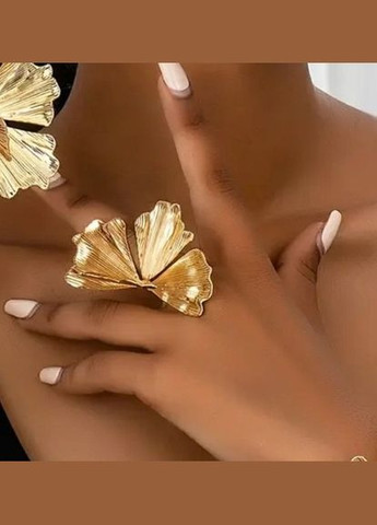 Велика золотиста каблучка пелюстки металеві, 2382-3 Fashion Jewelry (341317352)