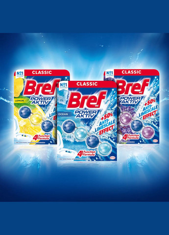 Туалетный блок Сила актив Океан Триопак, 150 г (3 шт.х50 г) Bref 1893559 (328401248)