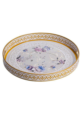 Набір круглих підносів для подачі їжі 2 (шт) Ø32.5 / 37 (см) гарні декоративні таці для кухні HP-HK-18 Yiwu (371481231)