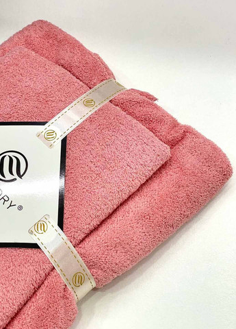 Комплект однотонных полотенец 2 шт., микрофибра Homedec однотонный розовый